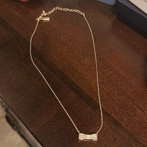 Kate Spade New York Ready Set Bow Pave Rose Gold Pendant Necklace